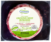 Crescent Beef Burgers 85/15 Grass Fed Plated